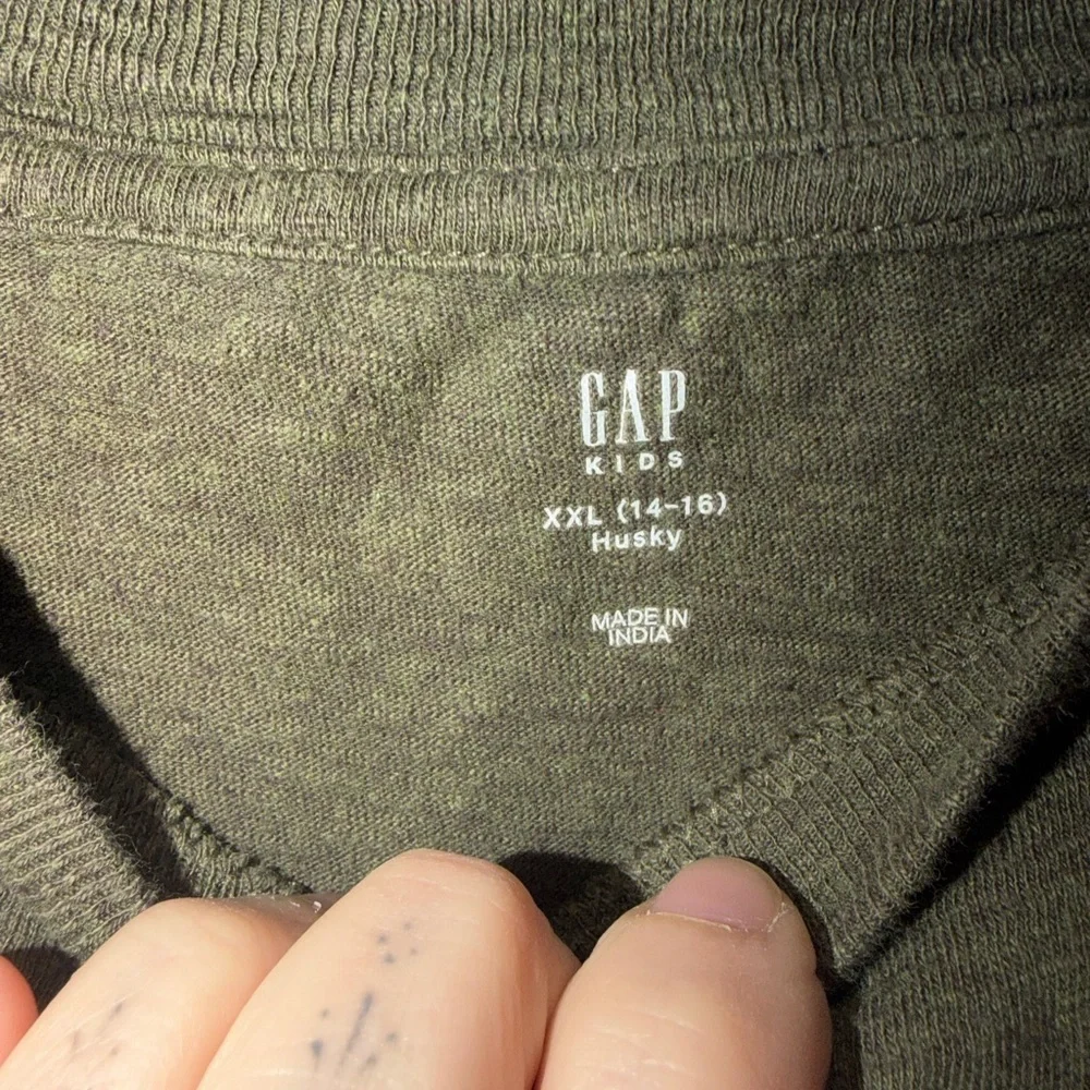 GAP Kids Olive Crew Neck Shirt  XXL Husky